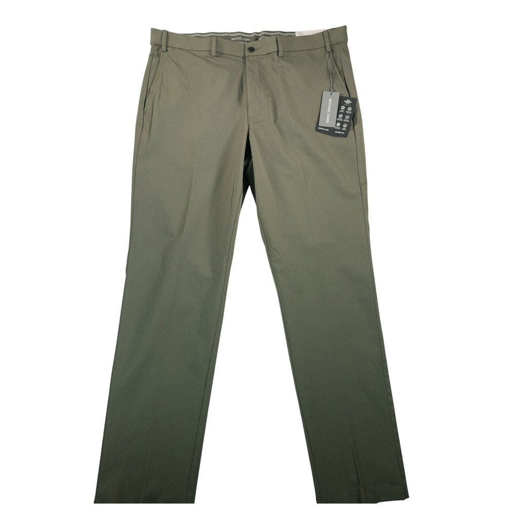 Michael Kors Men Bedford Pant 38x32 Cedar Green Quiet Luxury Formal Trouser NWT